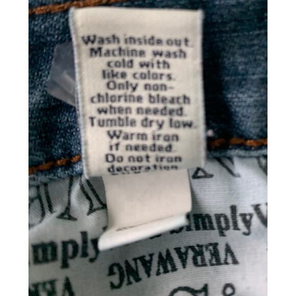 SIMPLY VERA WANG STRAIGHT LEG JEANS, WOMEN, 8, BLUE, GENTLY DISTRESSED, WAIST 33 - Picture 5 of 11